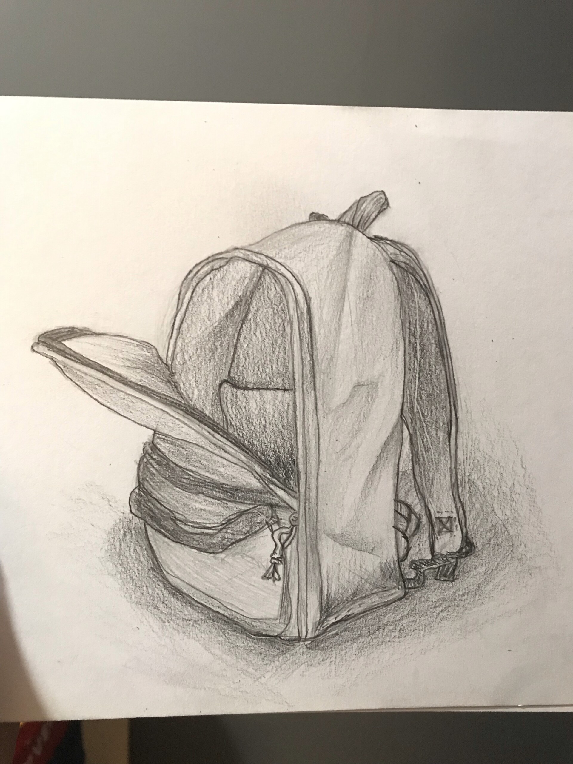 Bag online pencil drawing