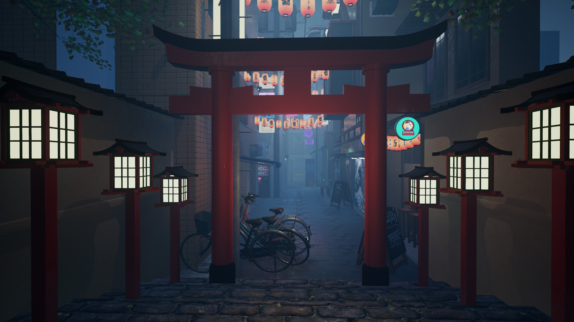 Artstation Japanese Street By Rainy Night Ue4 Antoine Gohin