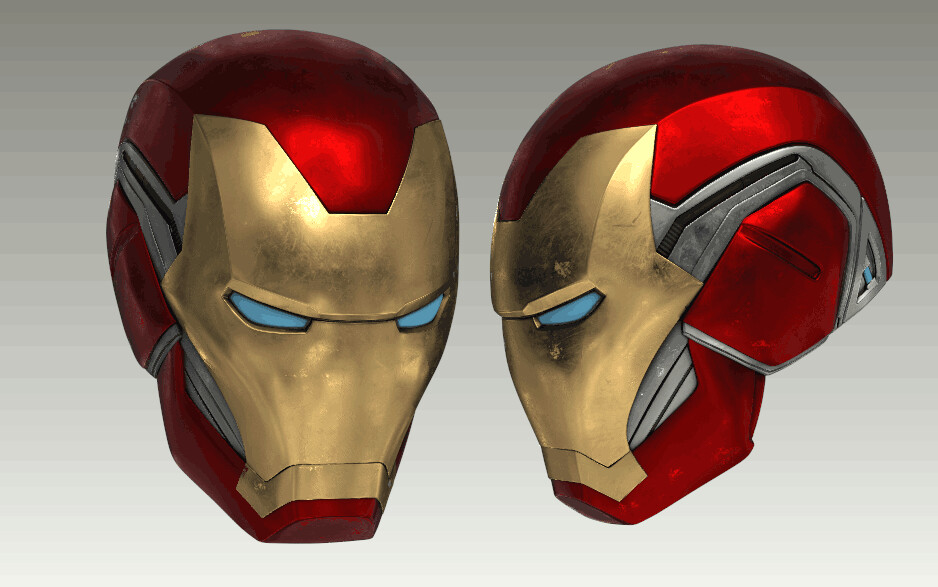 Loong Nick Ironman Mk85 3d Helmet Fanart Print Work