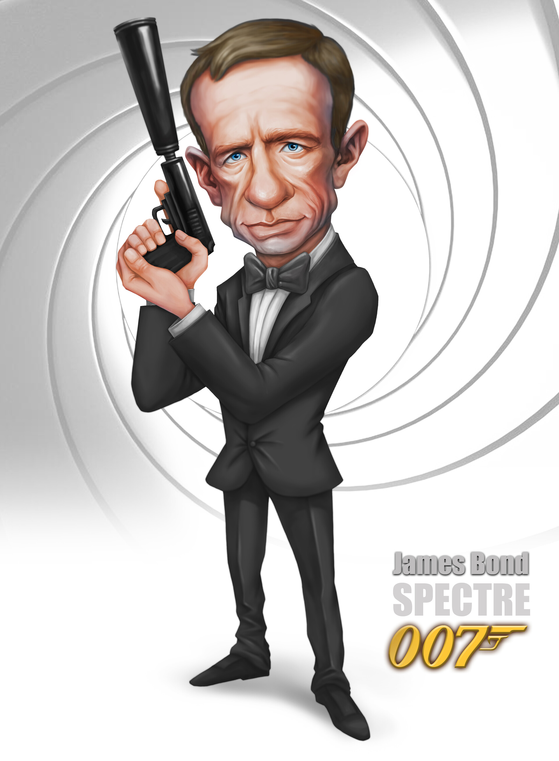 Vivian Qi - James Bond Caricature Drawing