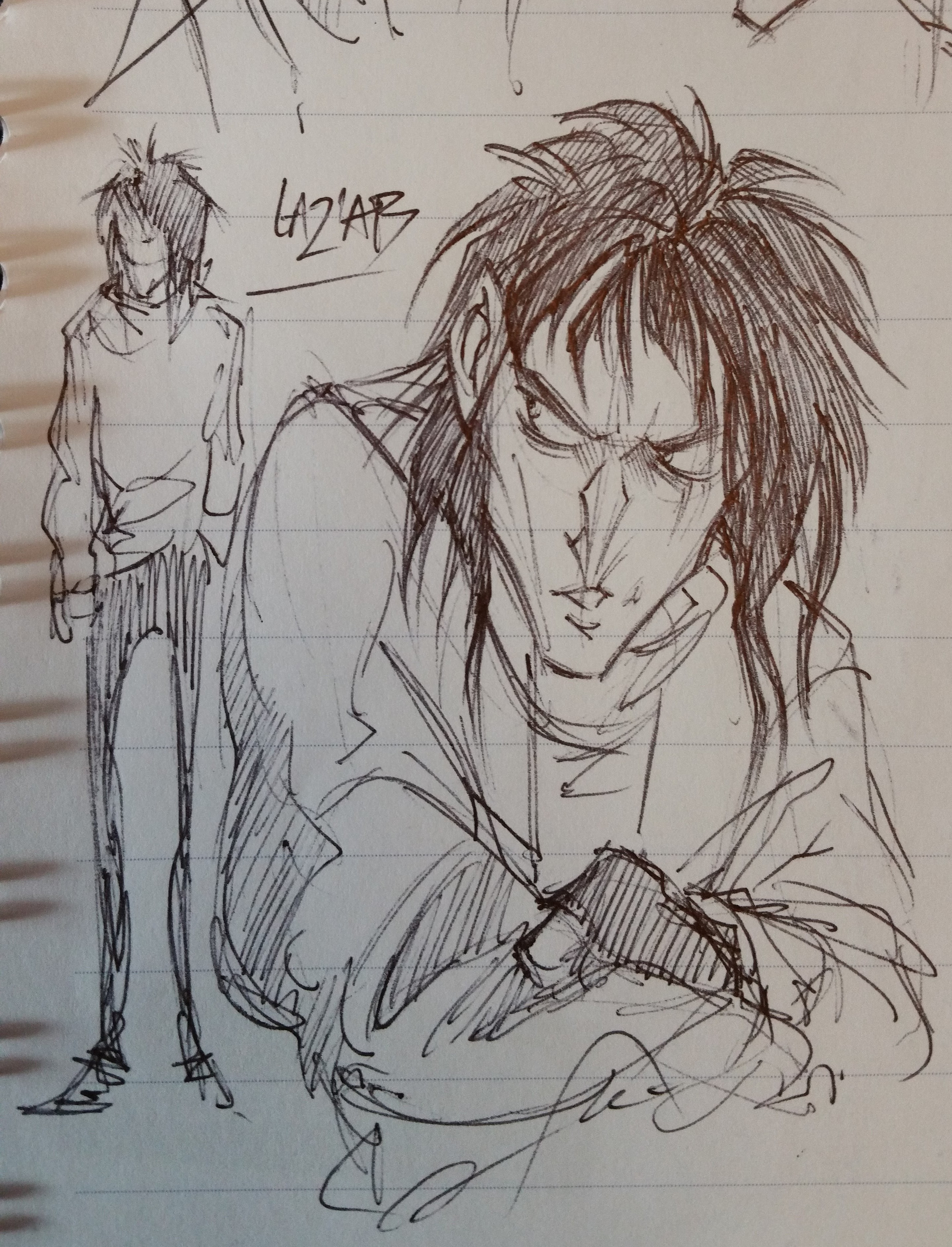 Original sketch of human!Laz'ab from 2018