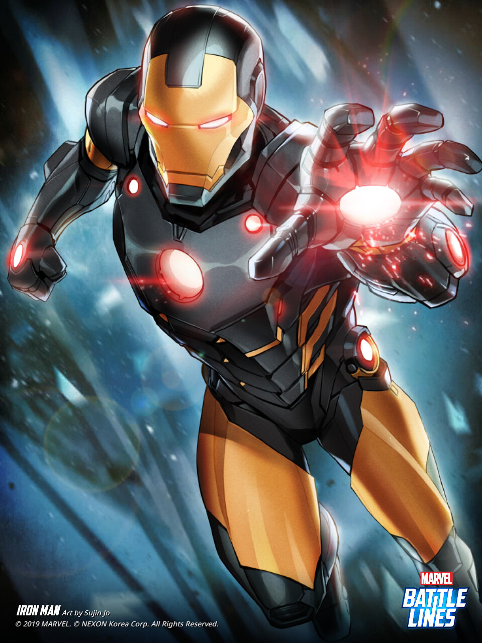 Jawsu Marvel Battle Lines Iron Man Black And Gold Armor