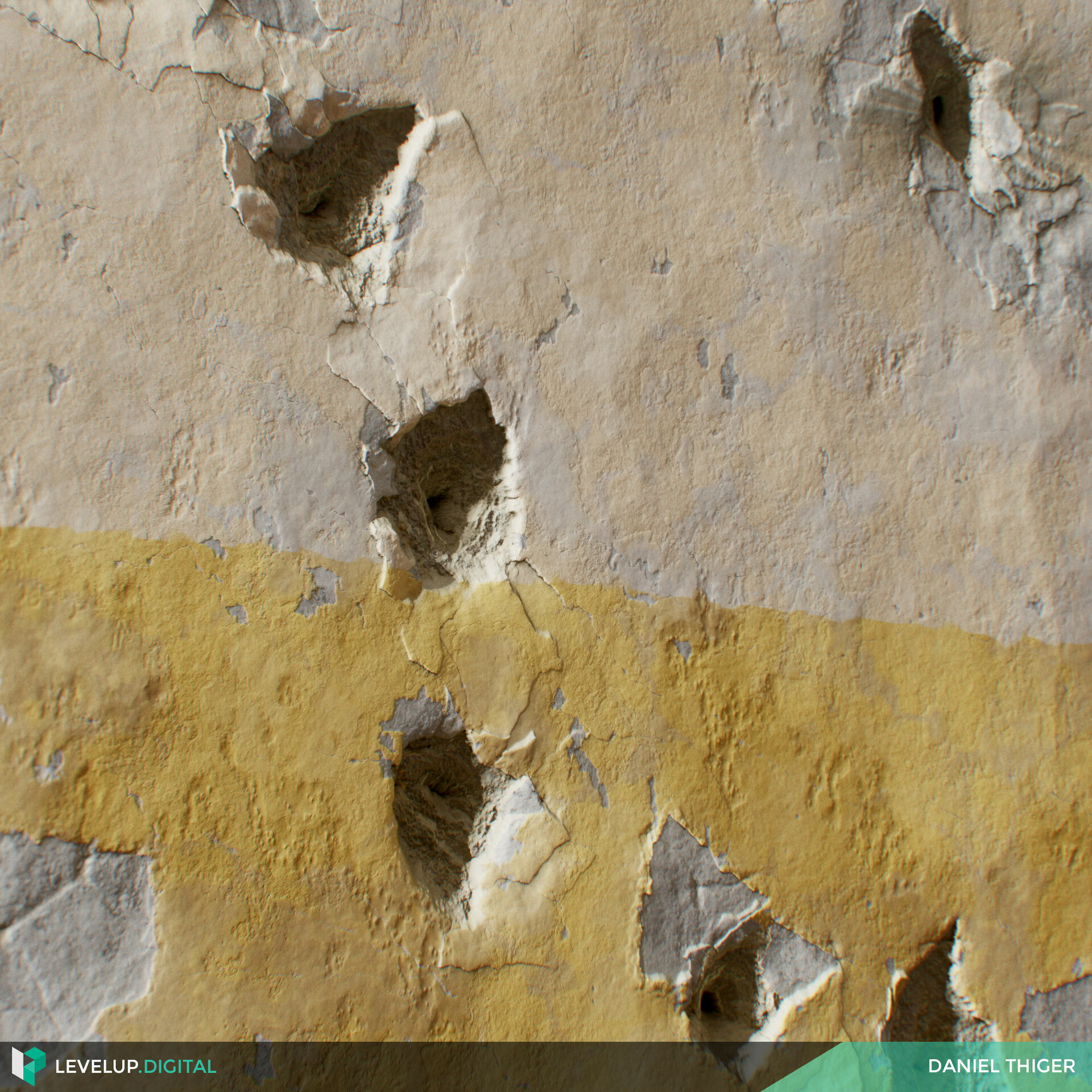 Artstation Plaster Wall With Parameter Driven Bullet Holes