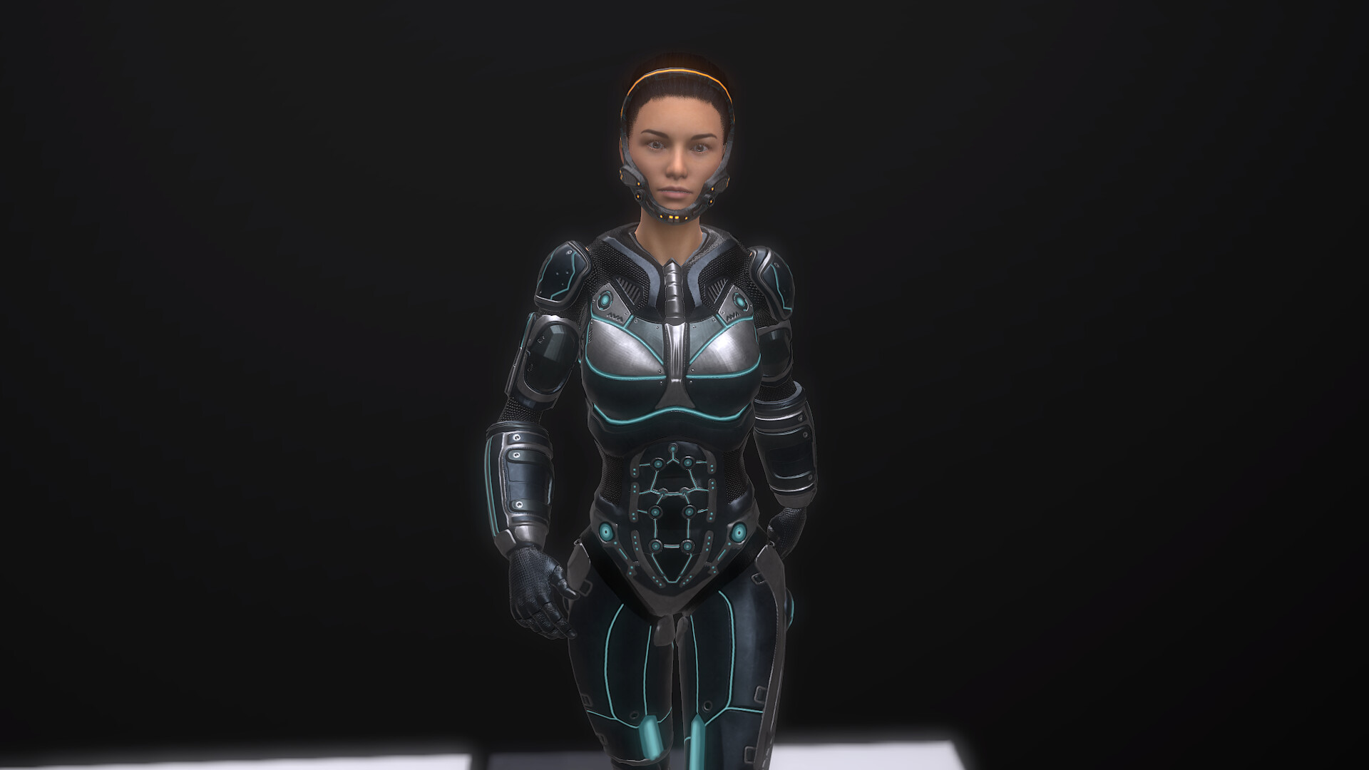 Sci Fi woman low poly whole character  23k with simple animation