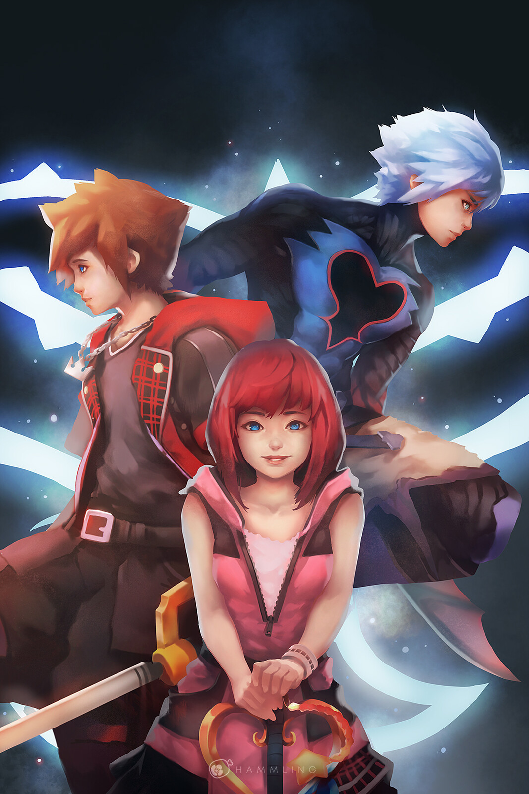 Artstation Sora Riku And Kairi Hamm Ling Because kairi's vc only has 72 atk. sora riku and kairi hamm ling