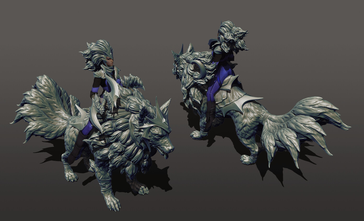 Full Luna set highpoly render for Dota2