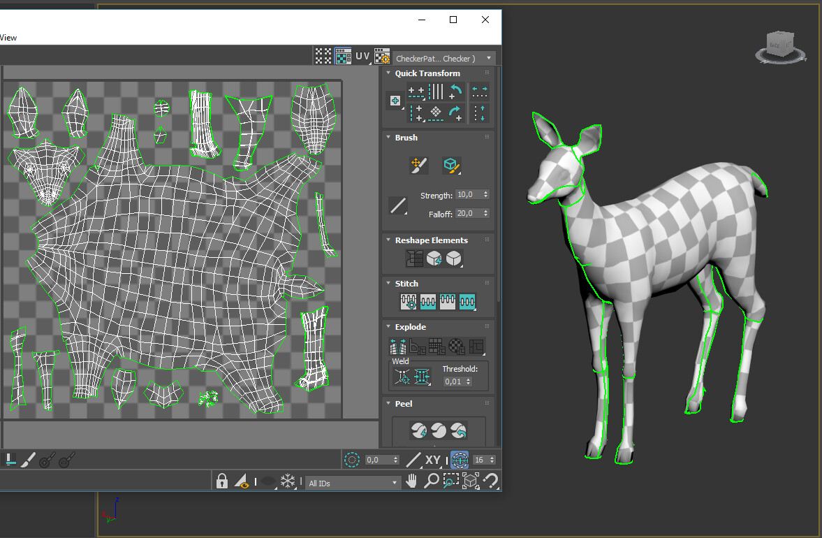 Yaren Yao - Deer | 3D Game Asset Poly Rigging & UV
