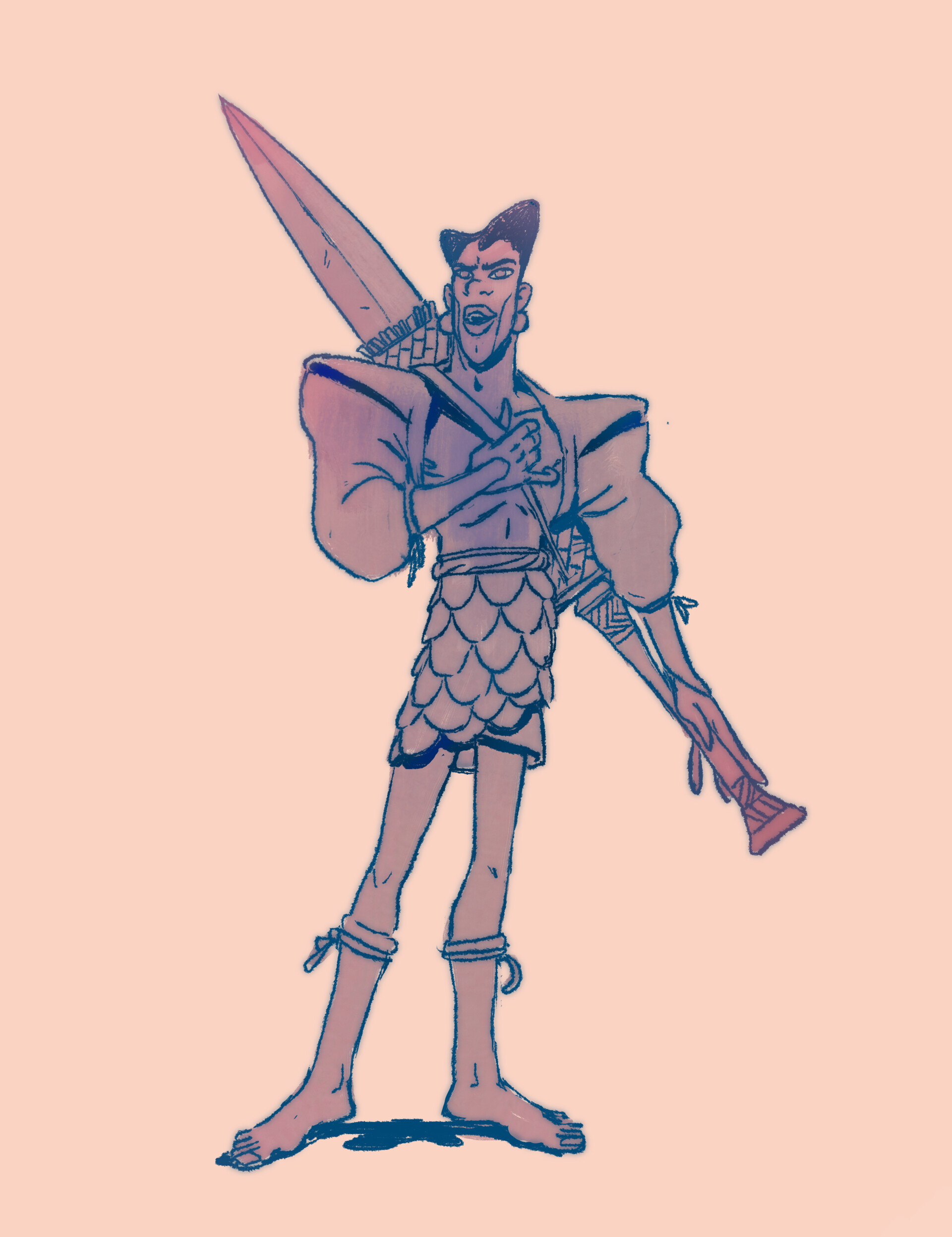 fantasy warrior sketch
