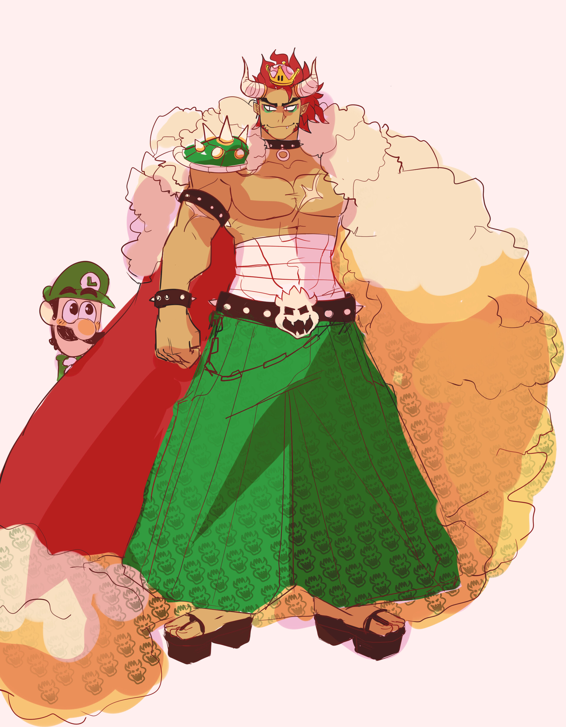 Character design for a fun project featuring human bowser, I wasn't th...