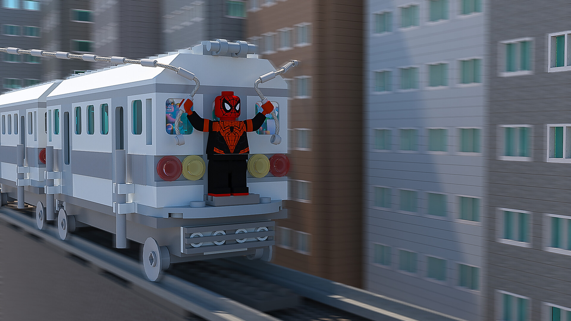 Lego spiderman train deals