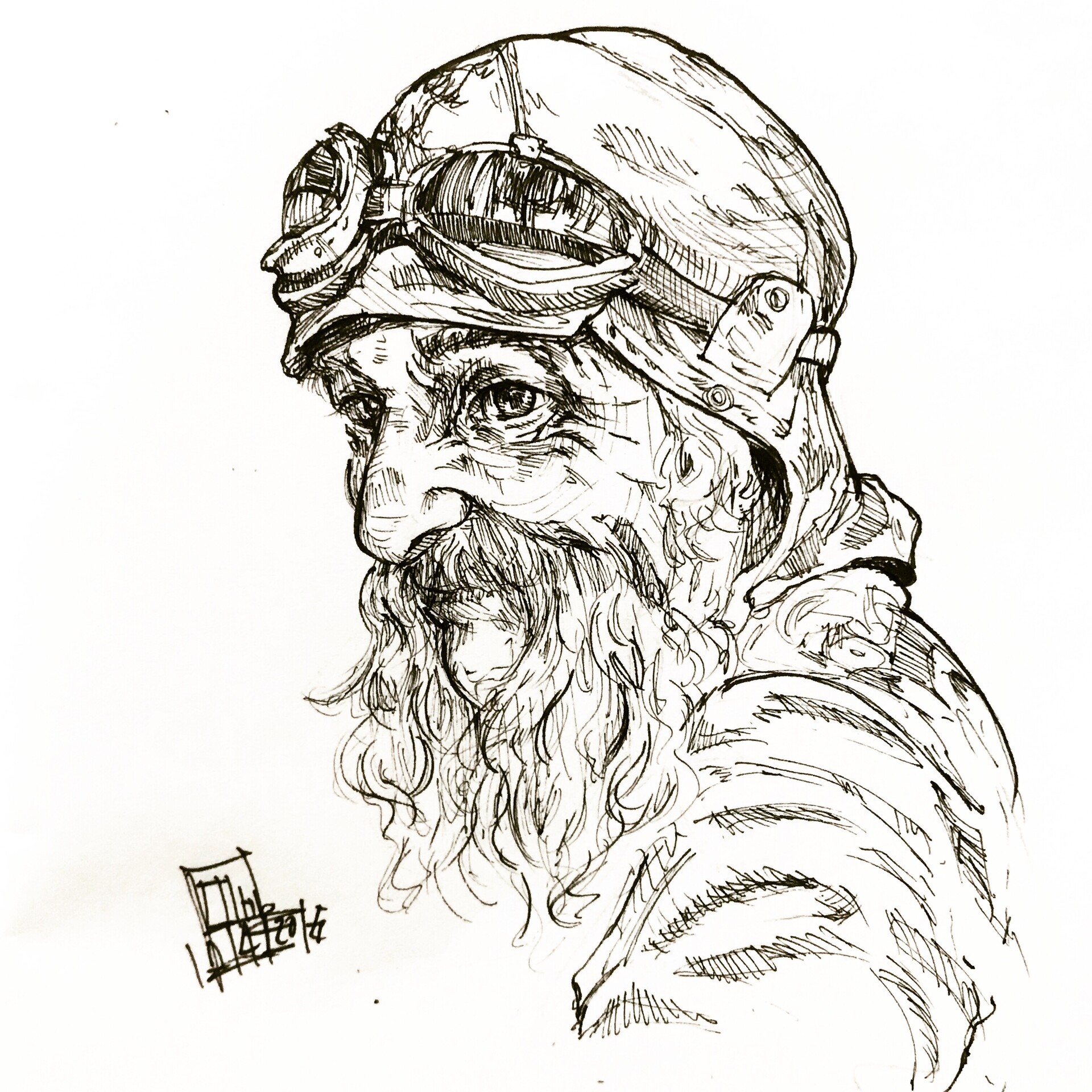 old man sketch