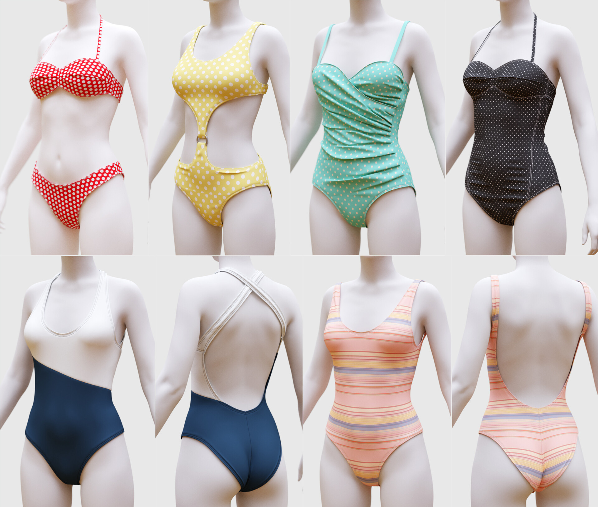 Artstation Women S Swimsuits Bikinis In Marvelous Designer 7 Coss Mousikides