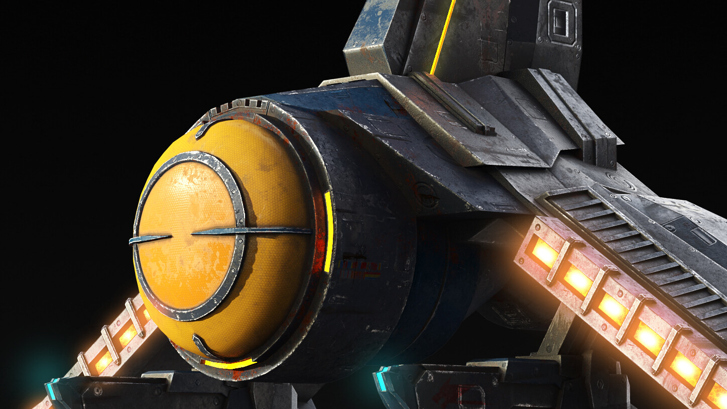 Spaceship for free course on modeling and texturing for games.