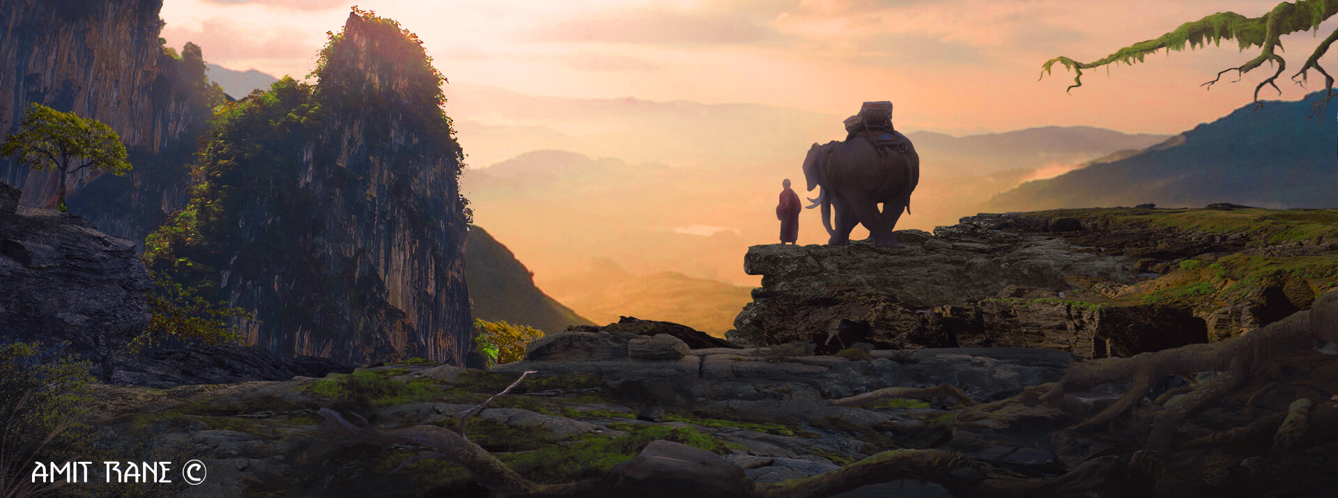 Artstation Concept Art Matte Painting A Peaceful Monk Amit Rane