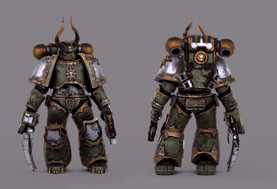 Artstation Warhammer Chaos Space Marine Lars Gehrt
