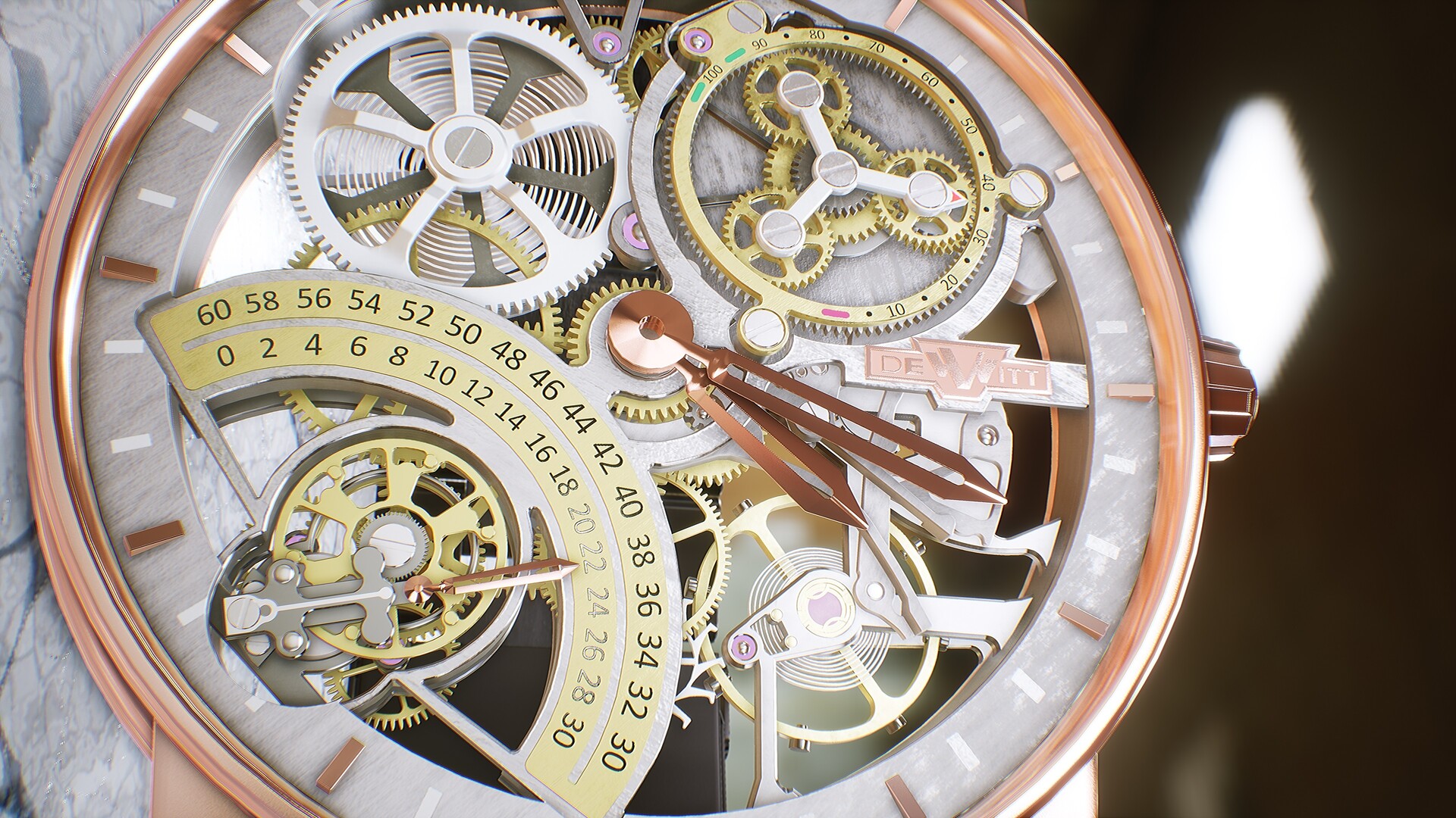 Dewitt skeleton watch top