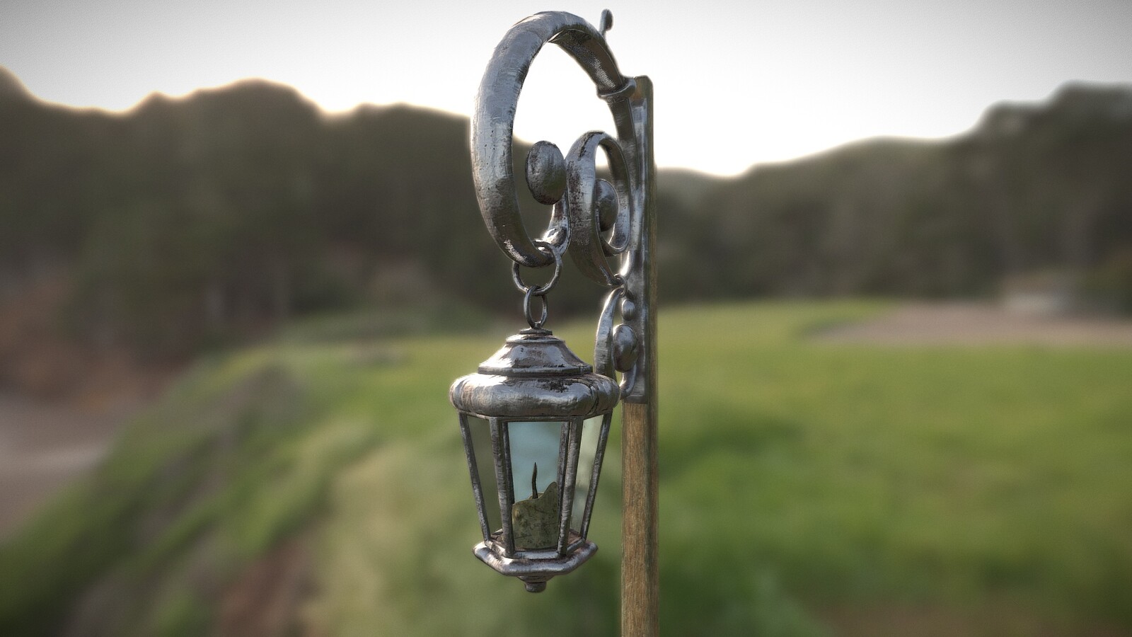 Stylized medieval street lantern