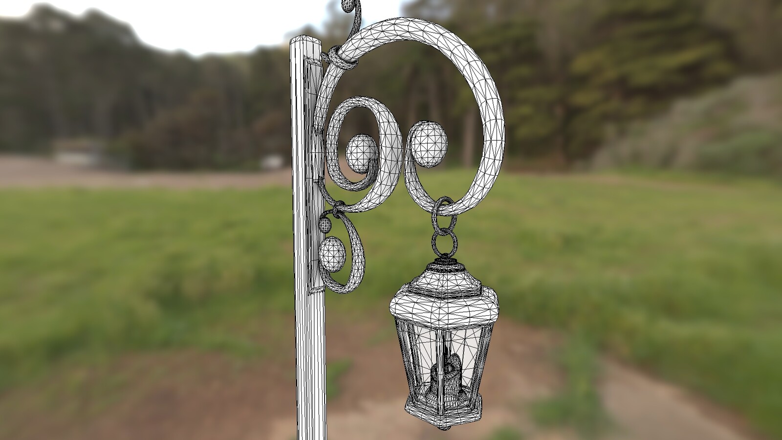 Stylized medieval street lantern