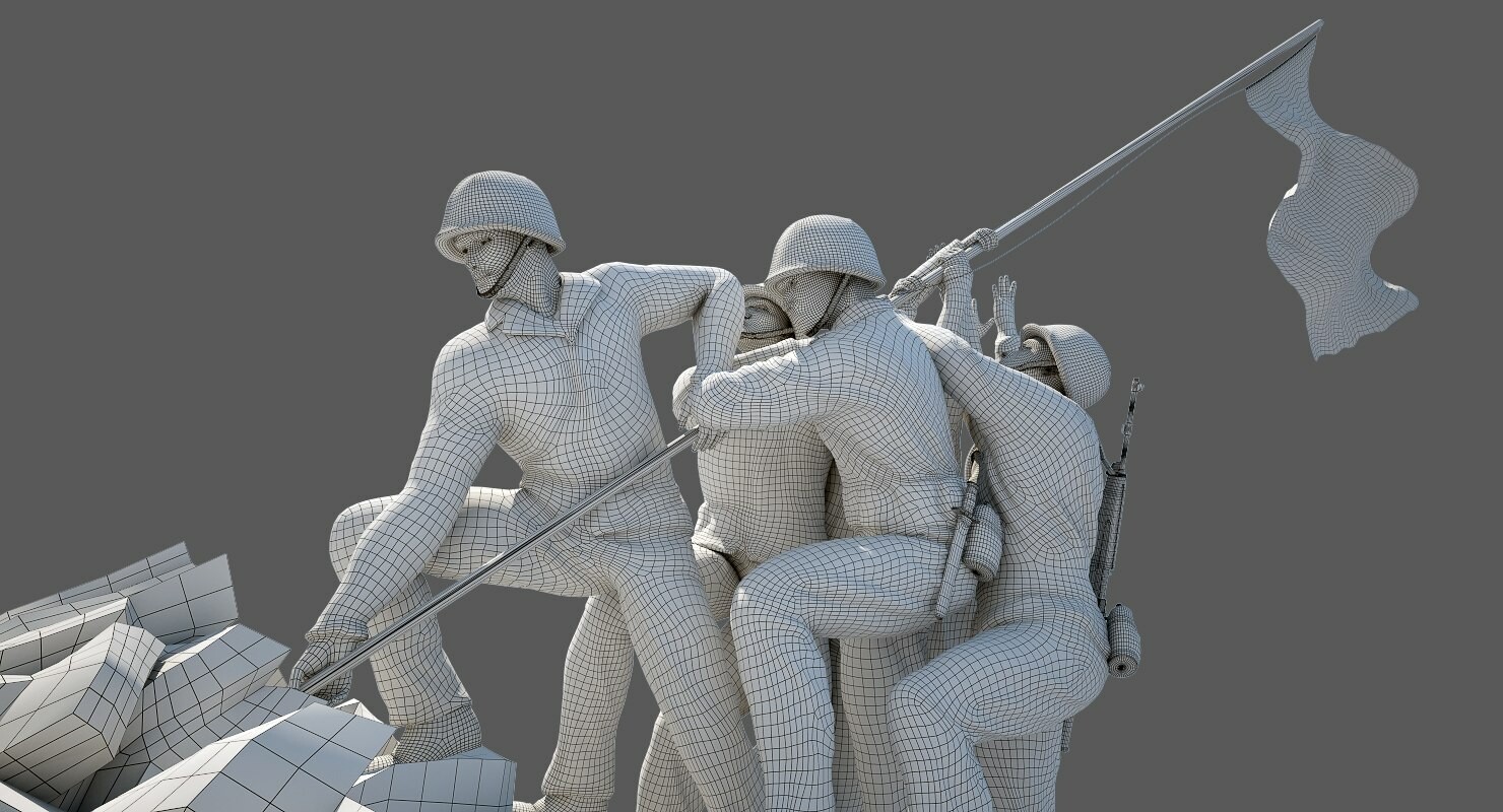 Artstation 3d Model Of Marine Corps War Memorial Tim Safiullin