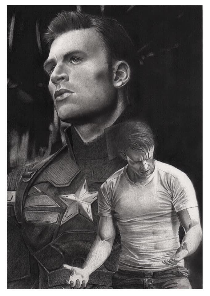 After seeing the first few episodes of TFAWS, I wanted to pay tribute to Steve  Rogers with a portrait, the first and real Captain America... :  r/marvelstudios