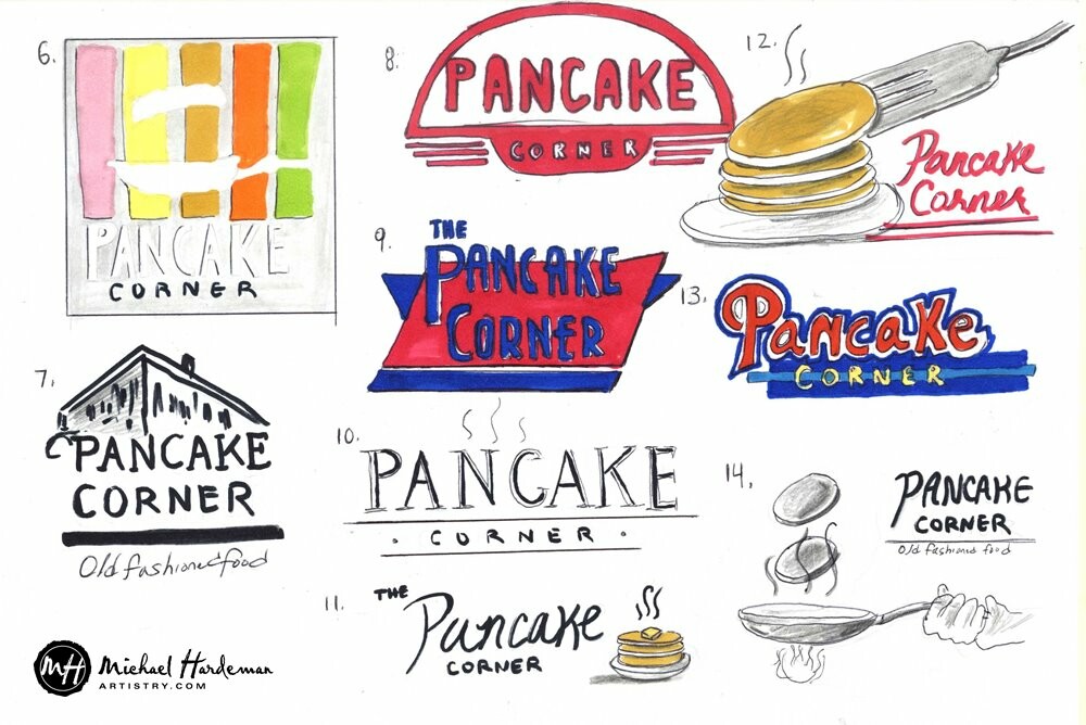 Michael Hardeman Pancake Restaurant Logo Design Ideas Marker