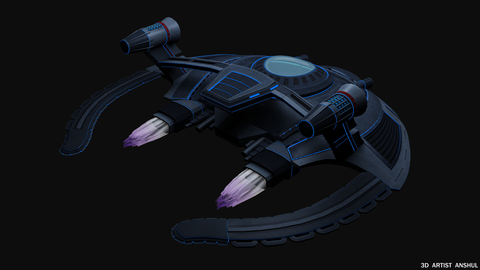 Artstation Alien Spaceship Anshul Kumar
