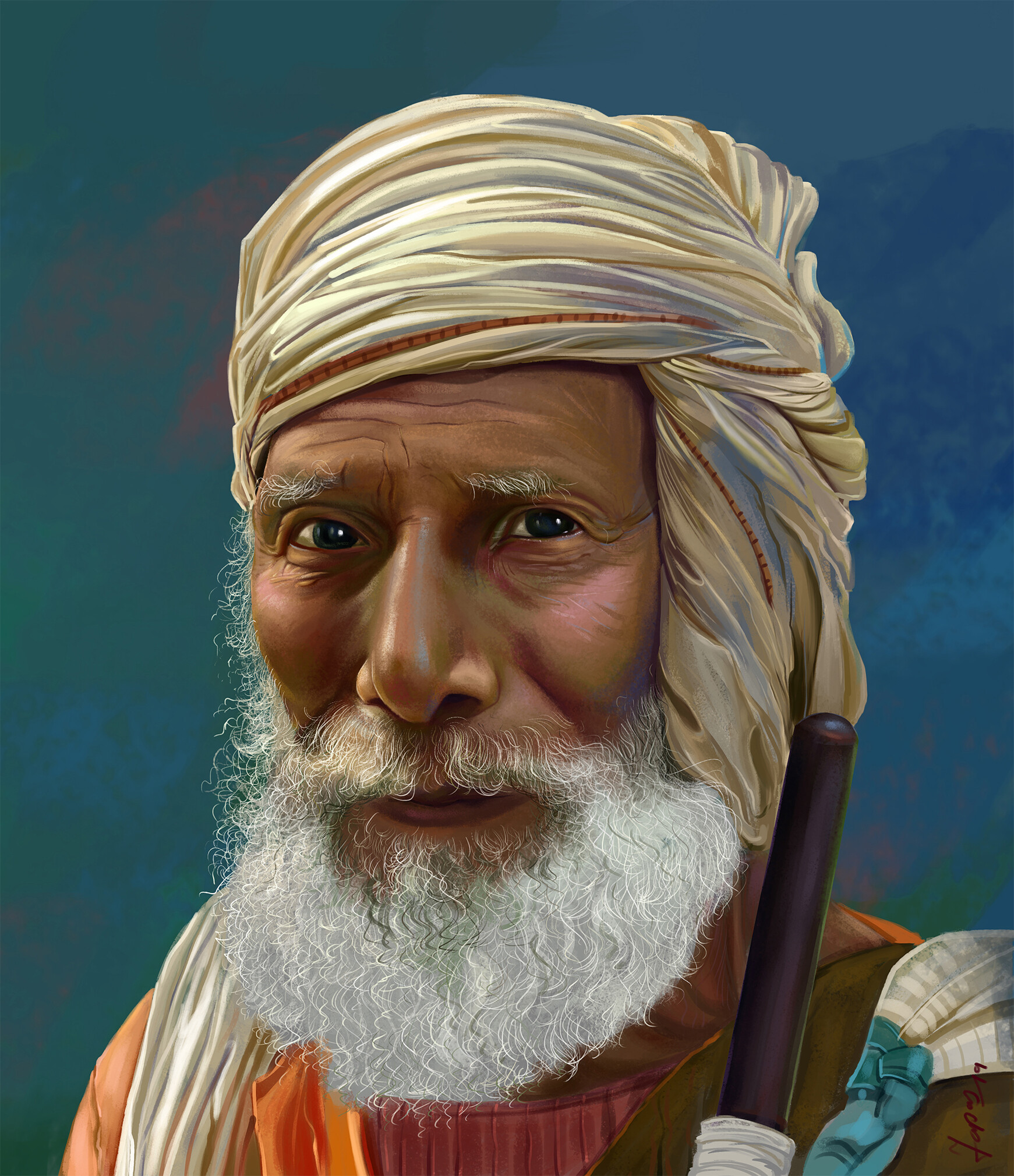 Artstation Old Man Painting Tapas Mondal