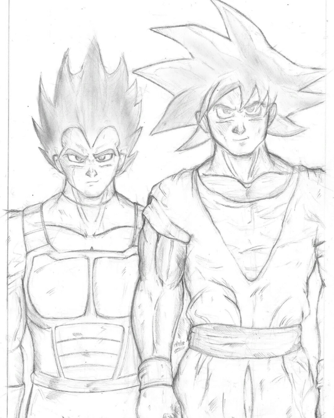 Artstation Dragonballz Goku And Vegeta Pencil Sketch Yusuf Khanzada