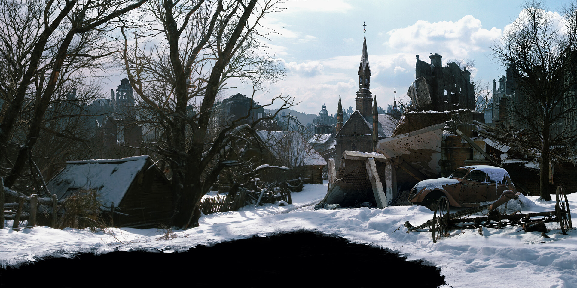 Artstation Wwii Town Matte Painting Comp Jaime Jasso