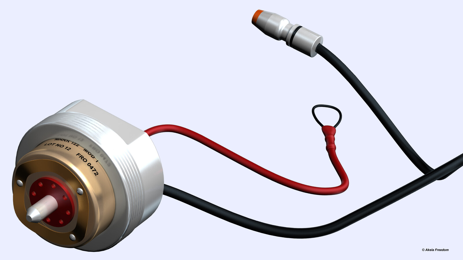 At the bottom of the device is located the male connector which connects to the M70 system outlet.