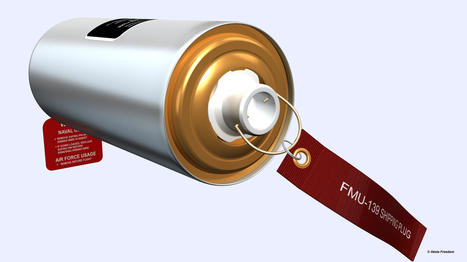 In the end of the fuze located the plastic shipping plug and the flag.