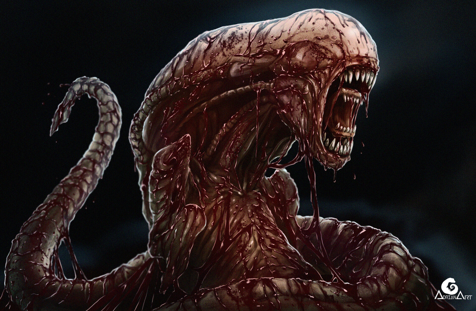 Artstation Alien Chestburster Remake Speedpaint Adriart