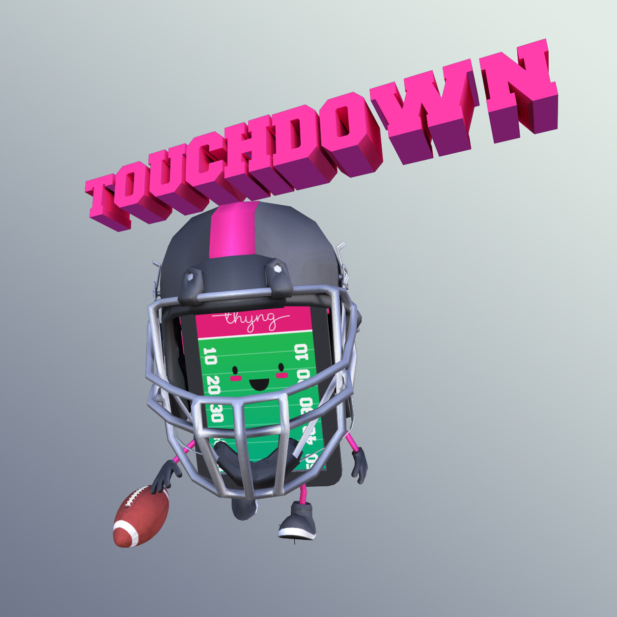 Helmet &amp; Ball were modified from existing models. Font pulled from Dafont