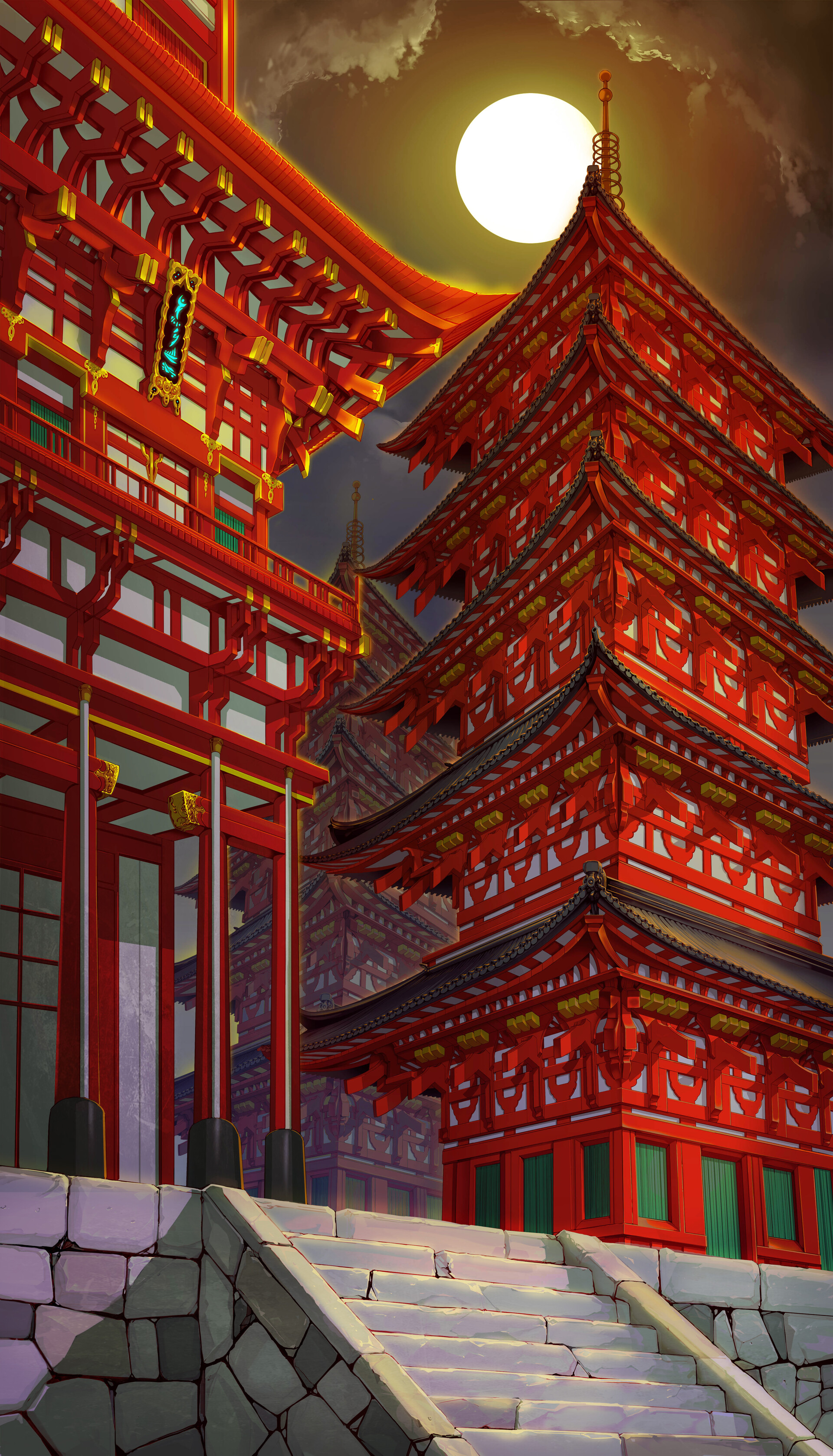 Artstation Japanese Style Temple Background Work Oh Jeonghwan The background you choose can dramatically change your design and make your graphics feel complete. japanese style temple background work