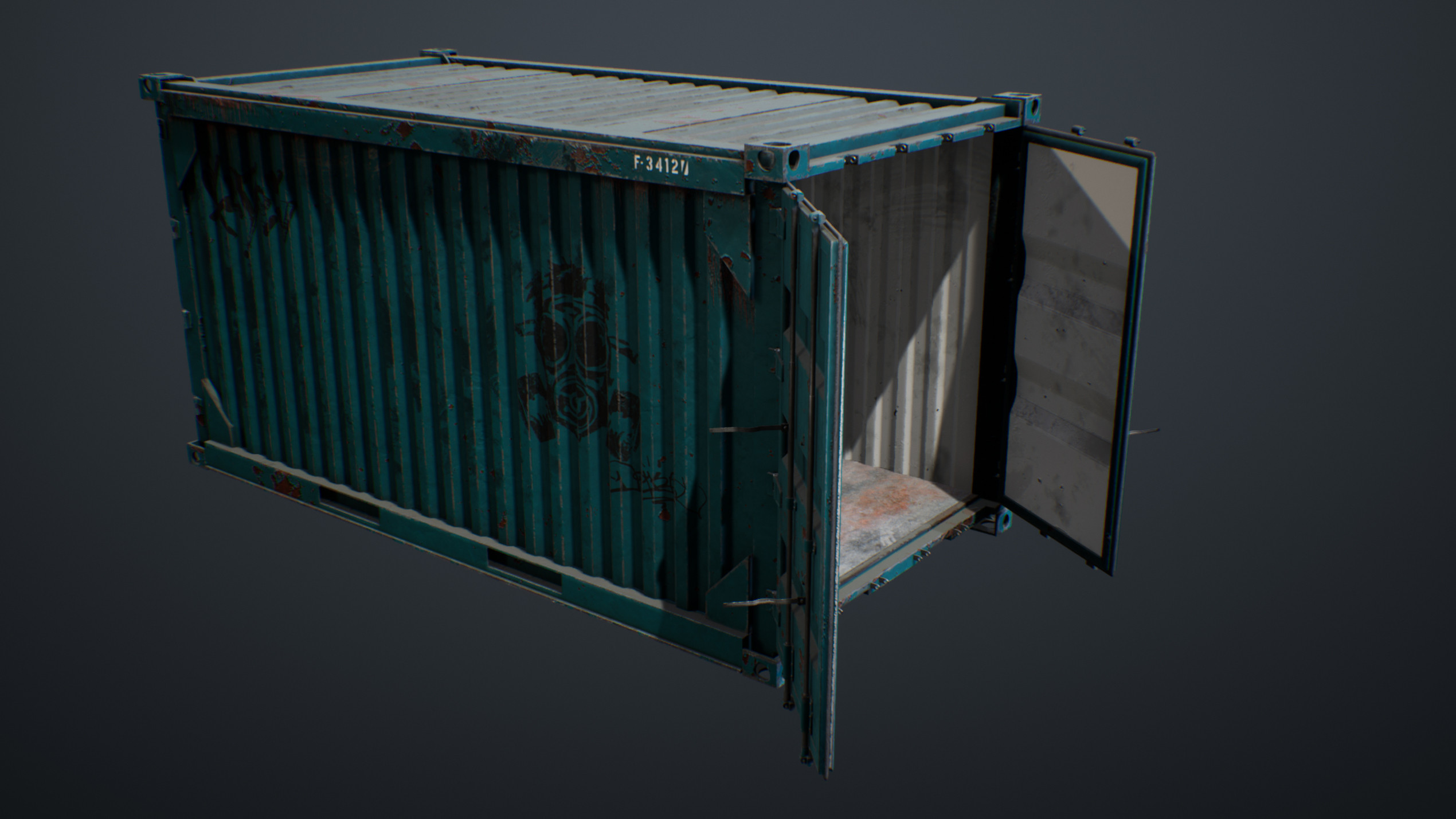 UE4 screenshot of the container top view.
