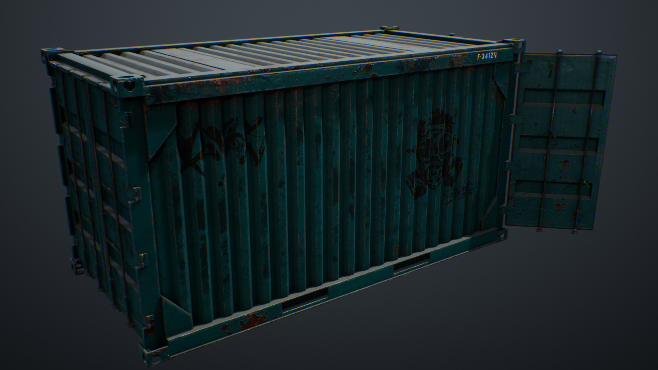 UE4 screenshot of the container back view.