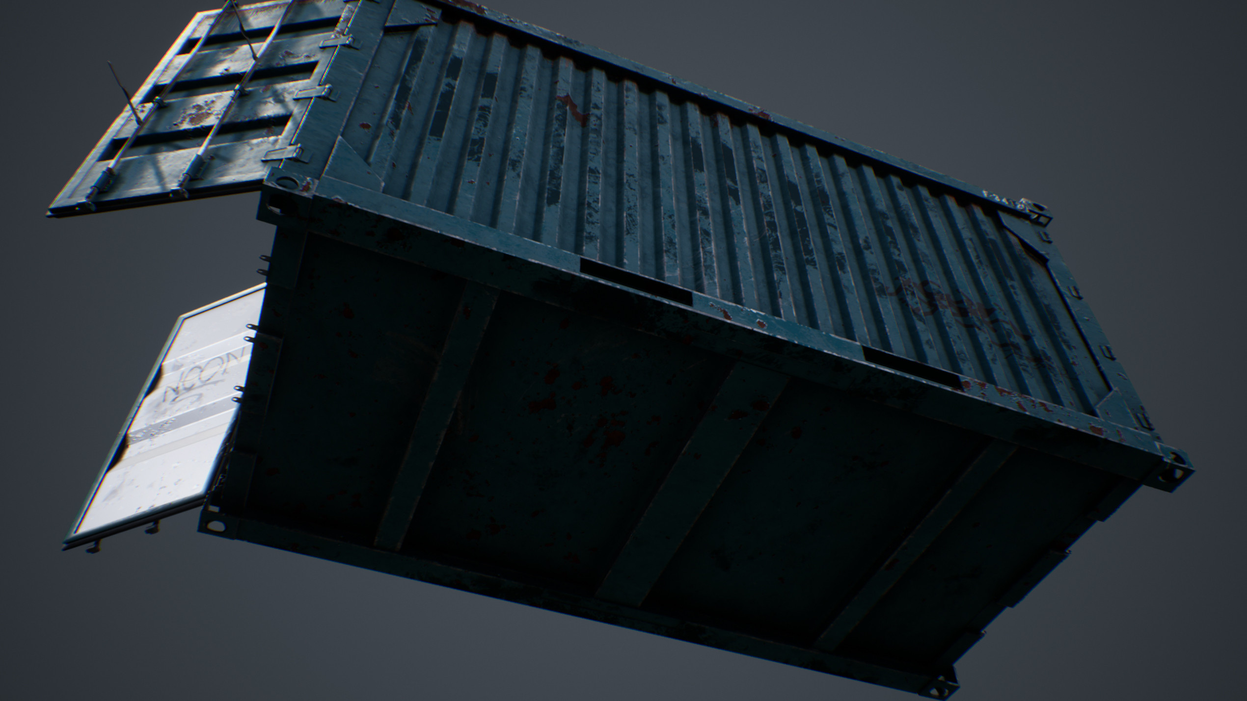 UE4 screenshot bottom up shot of the container.