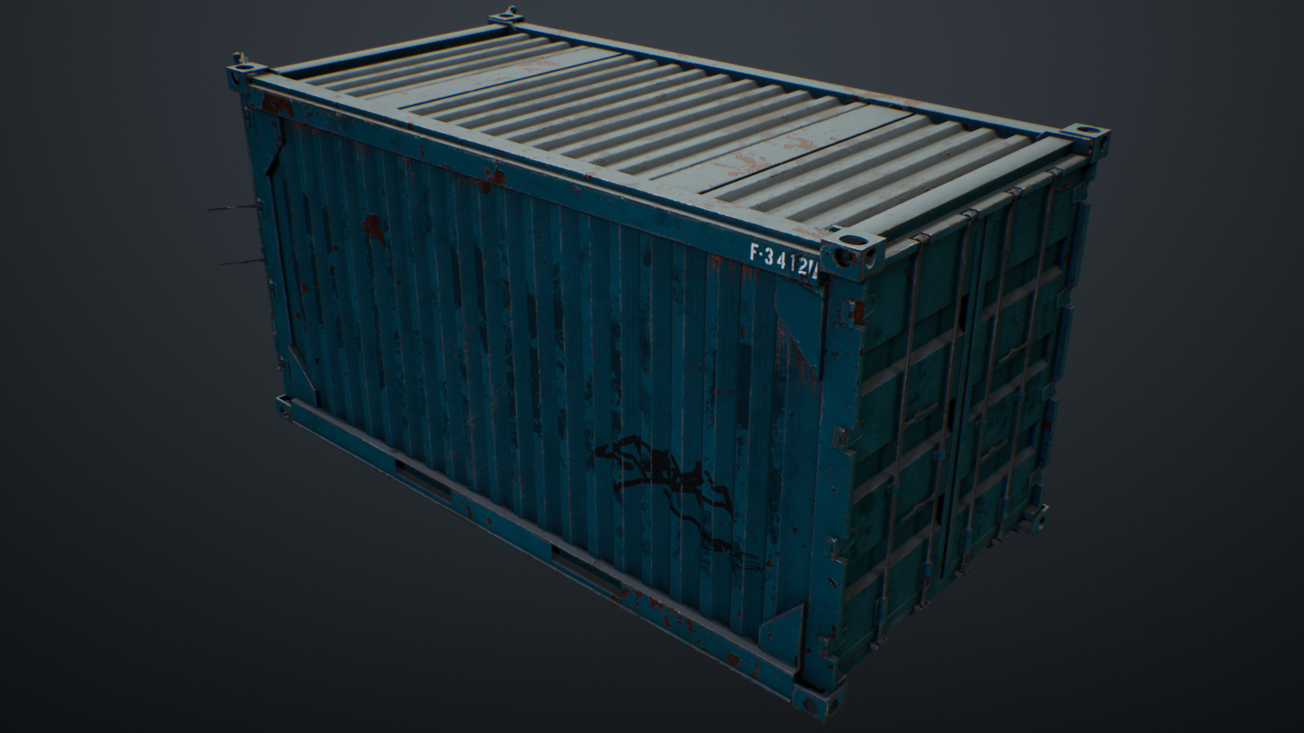 UE4 screenshot of the container back right view.