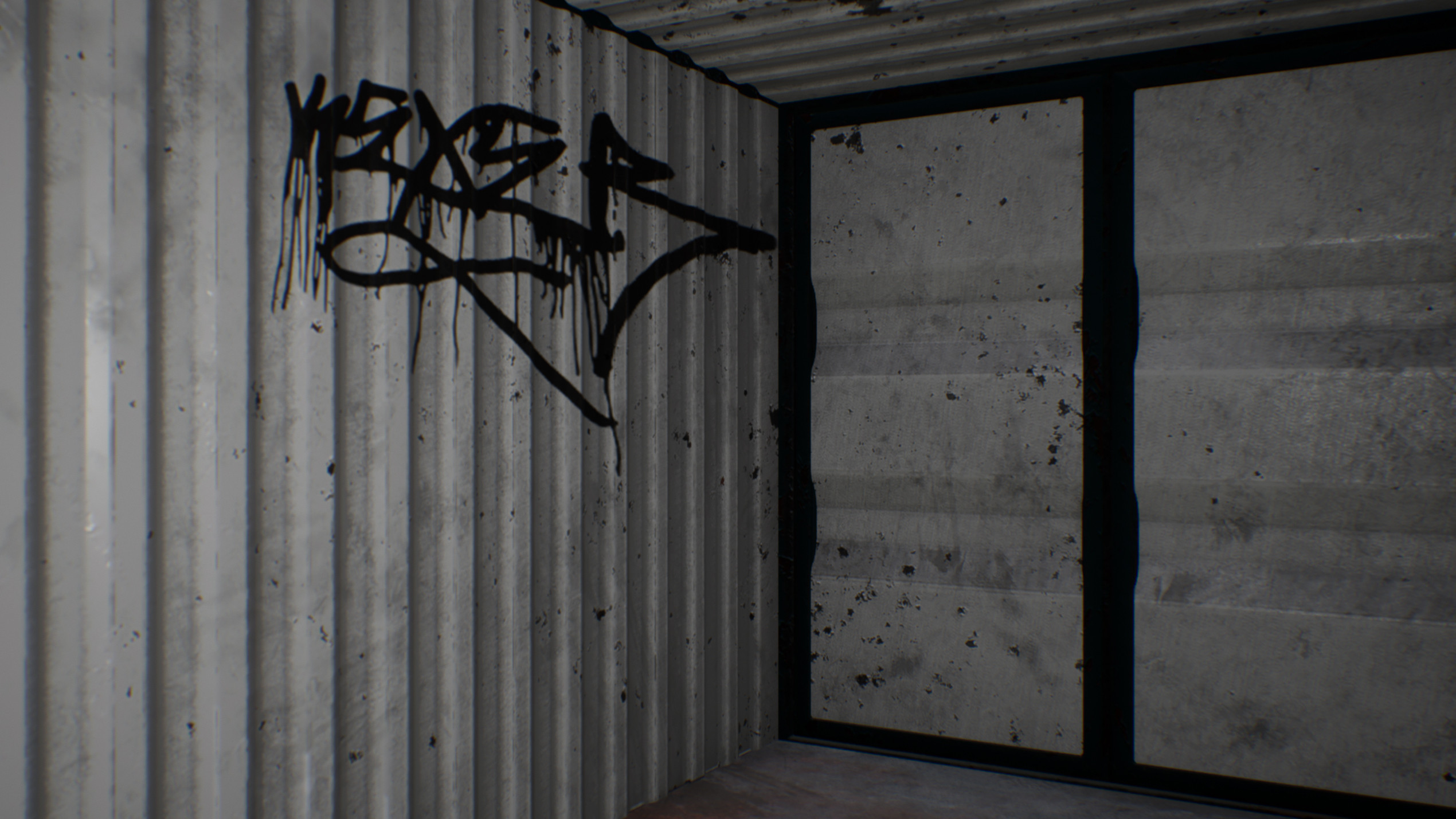 UE4 screenshot detailed shot inside the container.