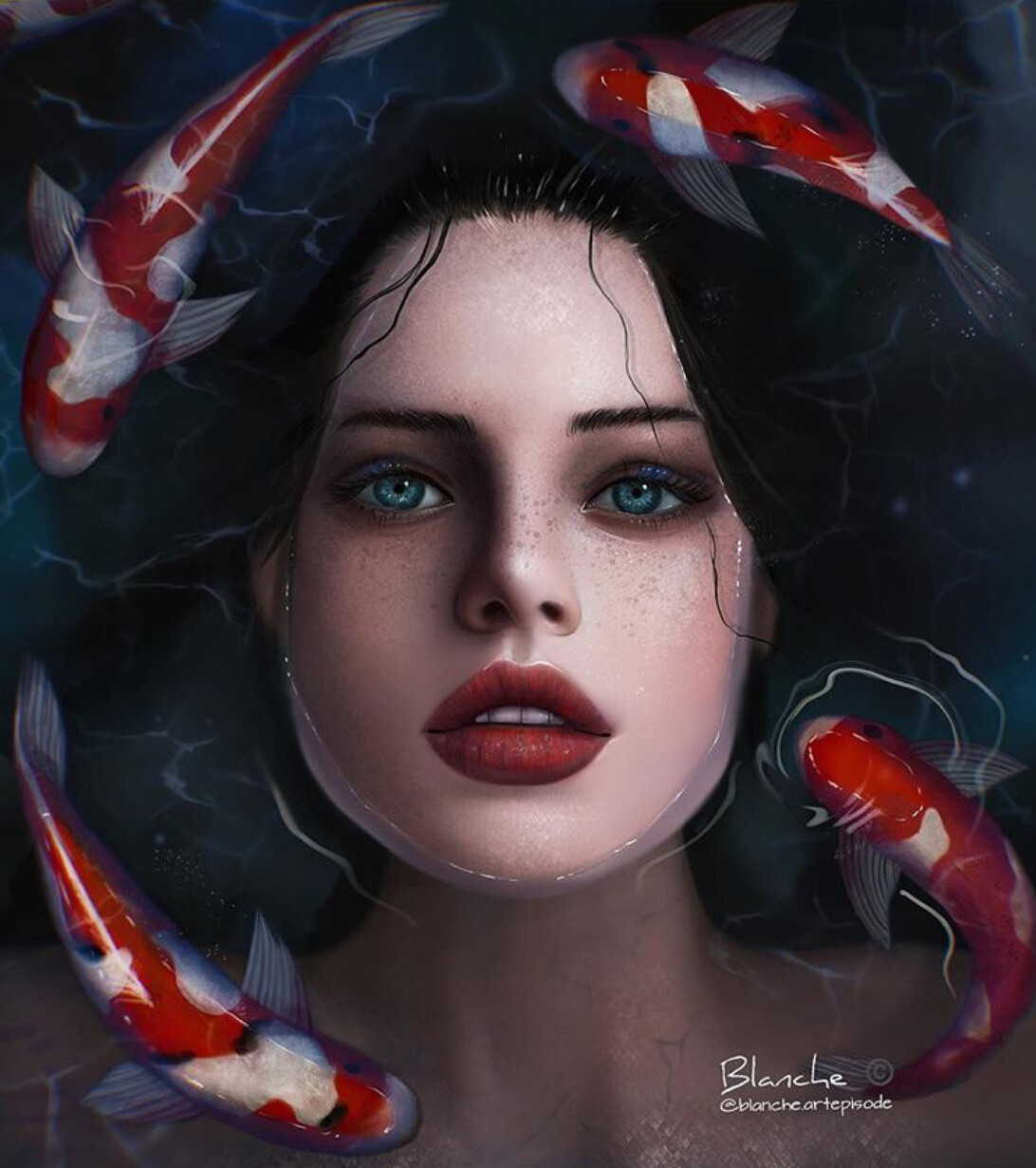 Artstation Girl In Water Blanche Art