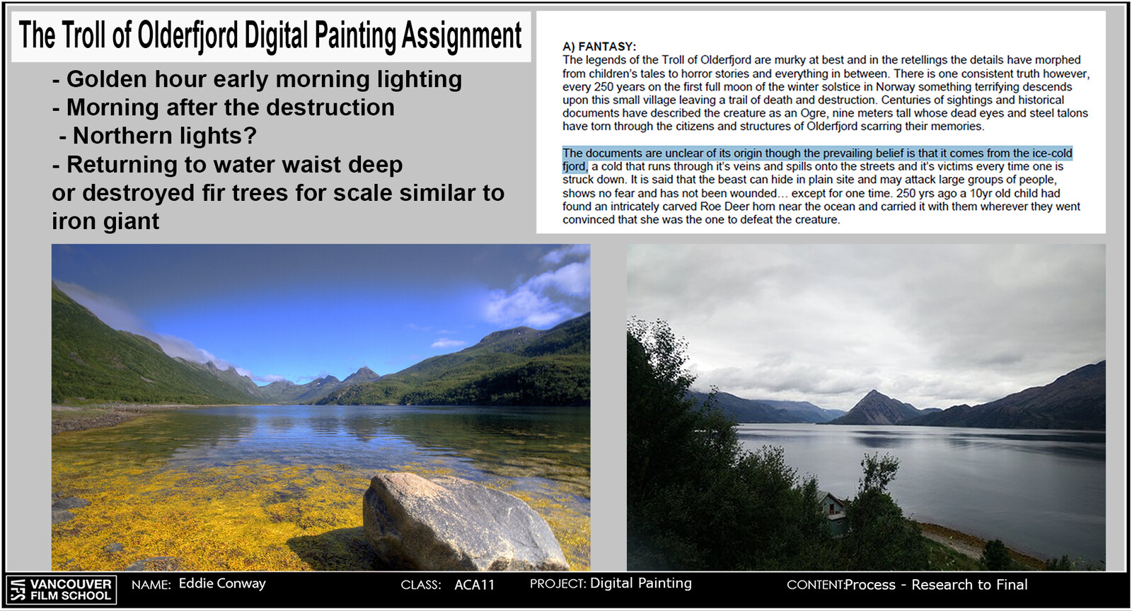 Design Brief with highlighted shot