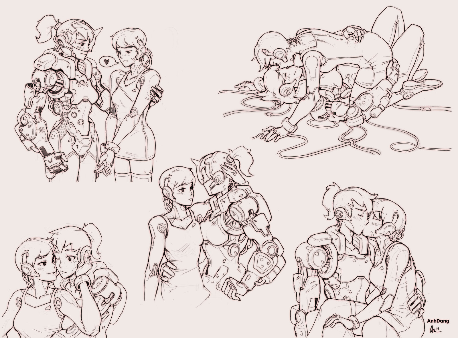 My recent pair of girls that I have been drawing.