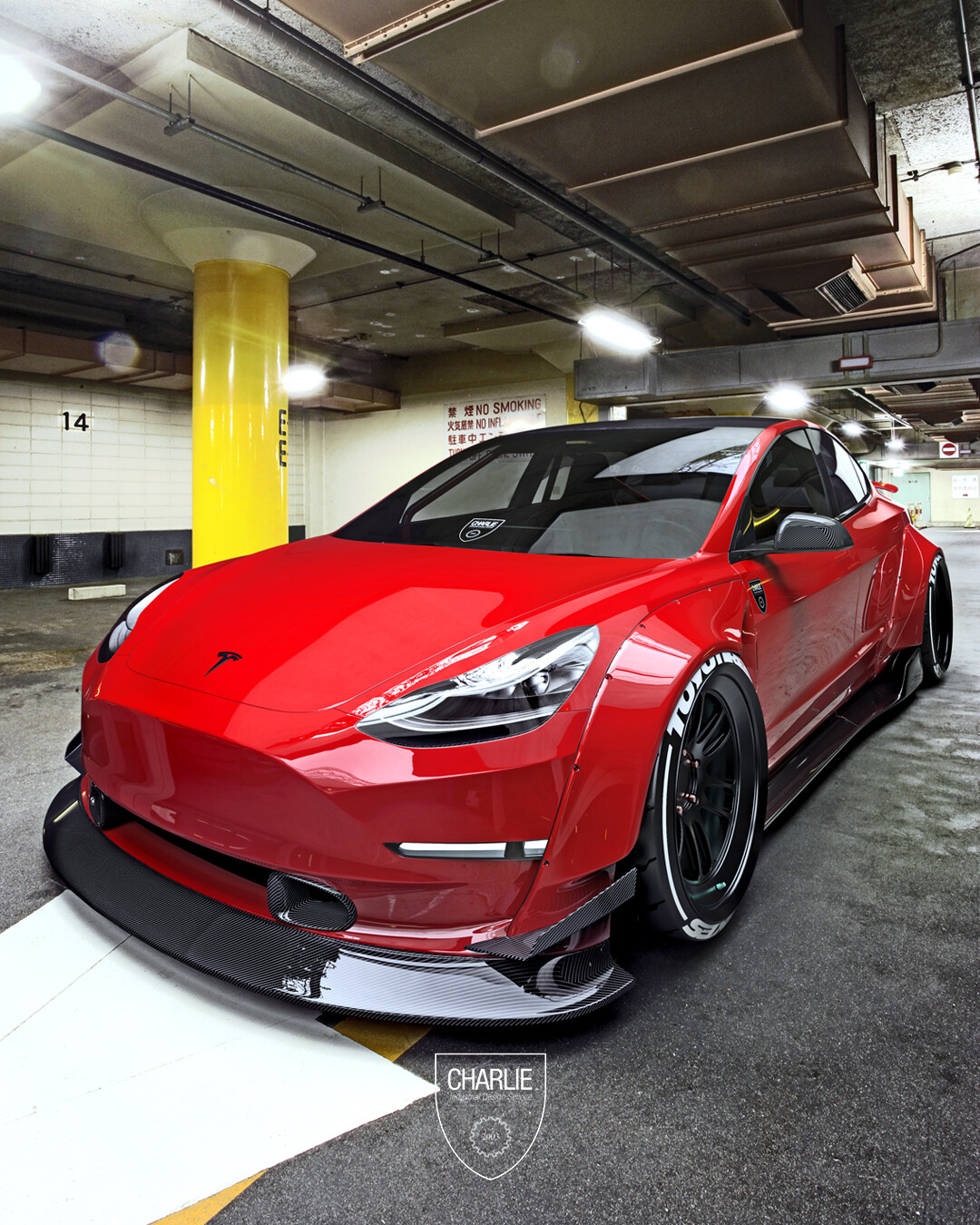 Stanced tesla sale