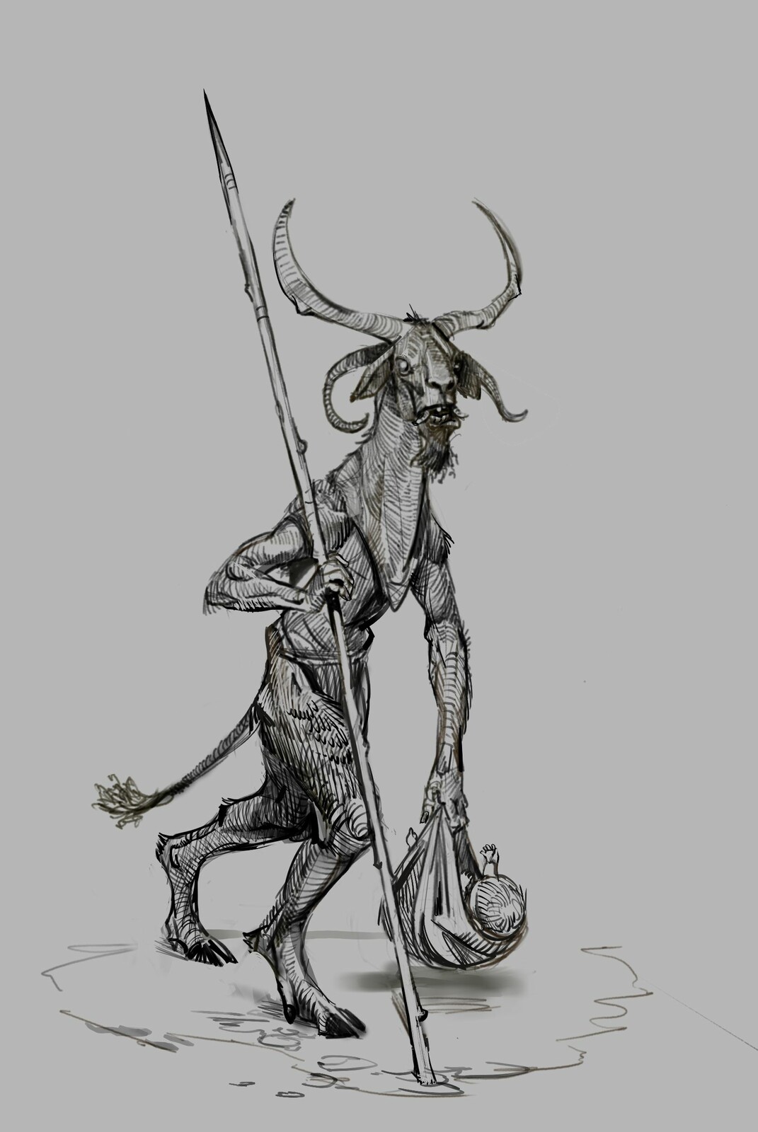 Beastman abducting a baby.