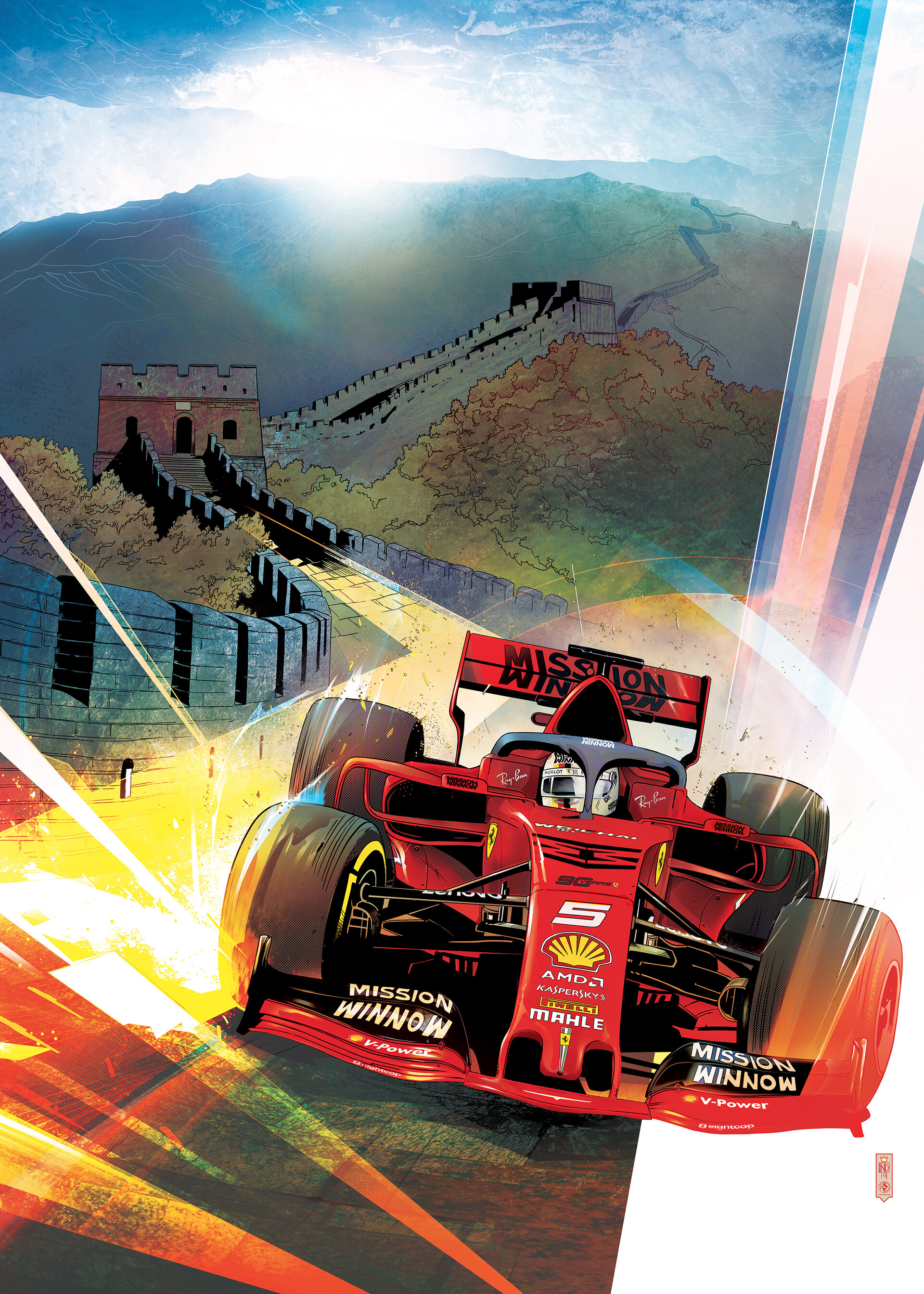 Artstation Ferrari Artwork F1 China Gp Leo Colapietro