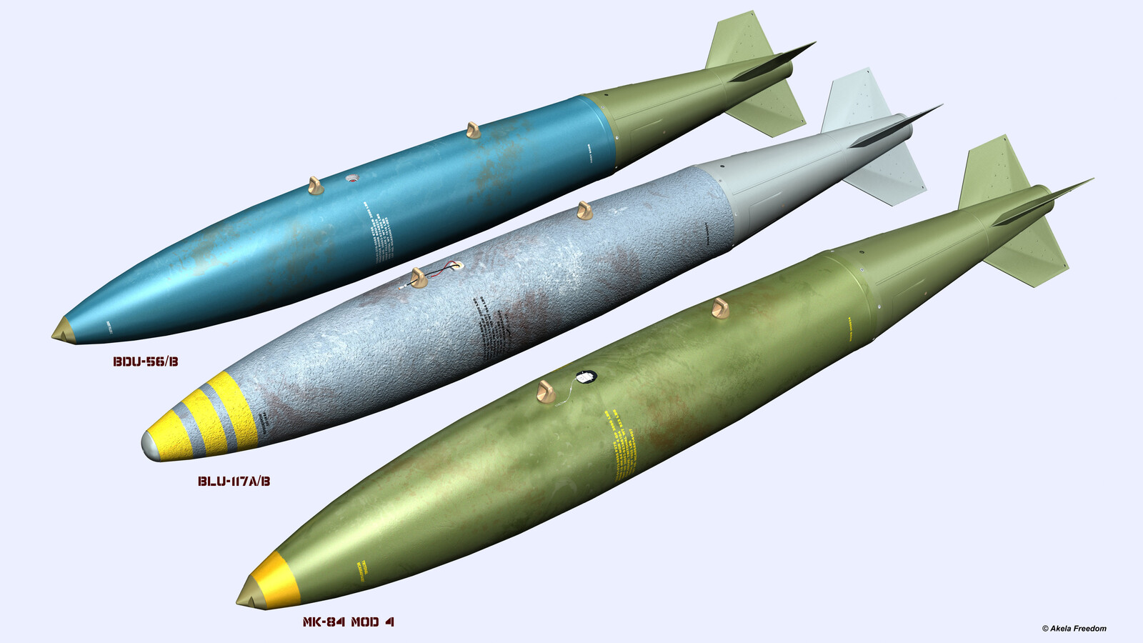The family of bombs Mark 84.

Link for purchase:
https://www.cgtrader.com/3d-models/military/other/mk-84-bomb