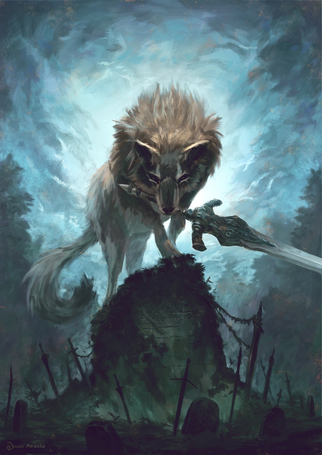 ArtStation - Great Grey Wolf Sif - Dark Souls