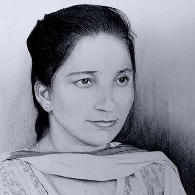 Kamal nishx pencil charcoal sketch smile a lady by artist kamal nishx 91 9501247988 91 9331339336