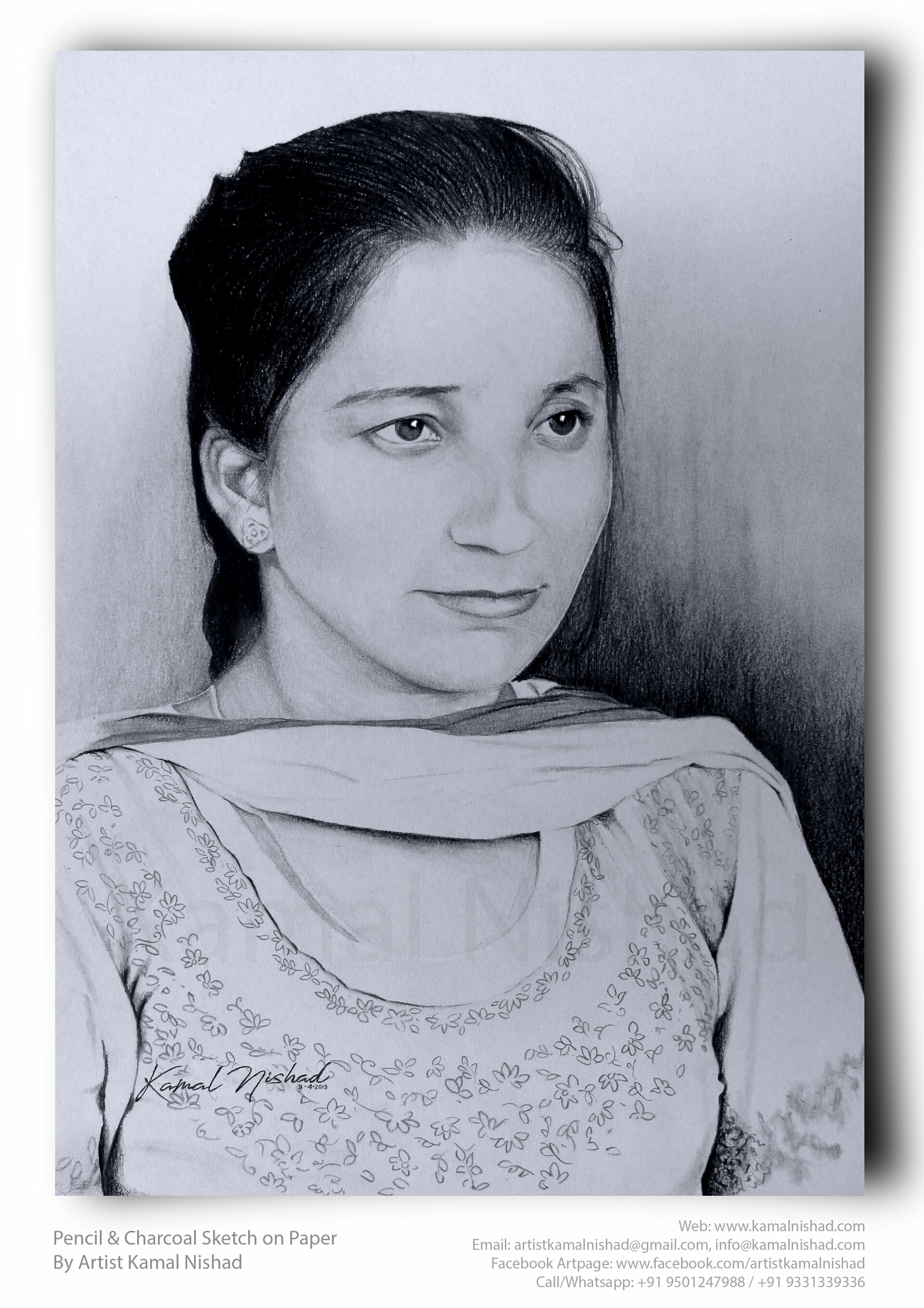 Artstation Smile A Lady Pencil And Charcoal Sketch Hand