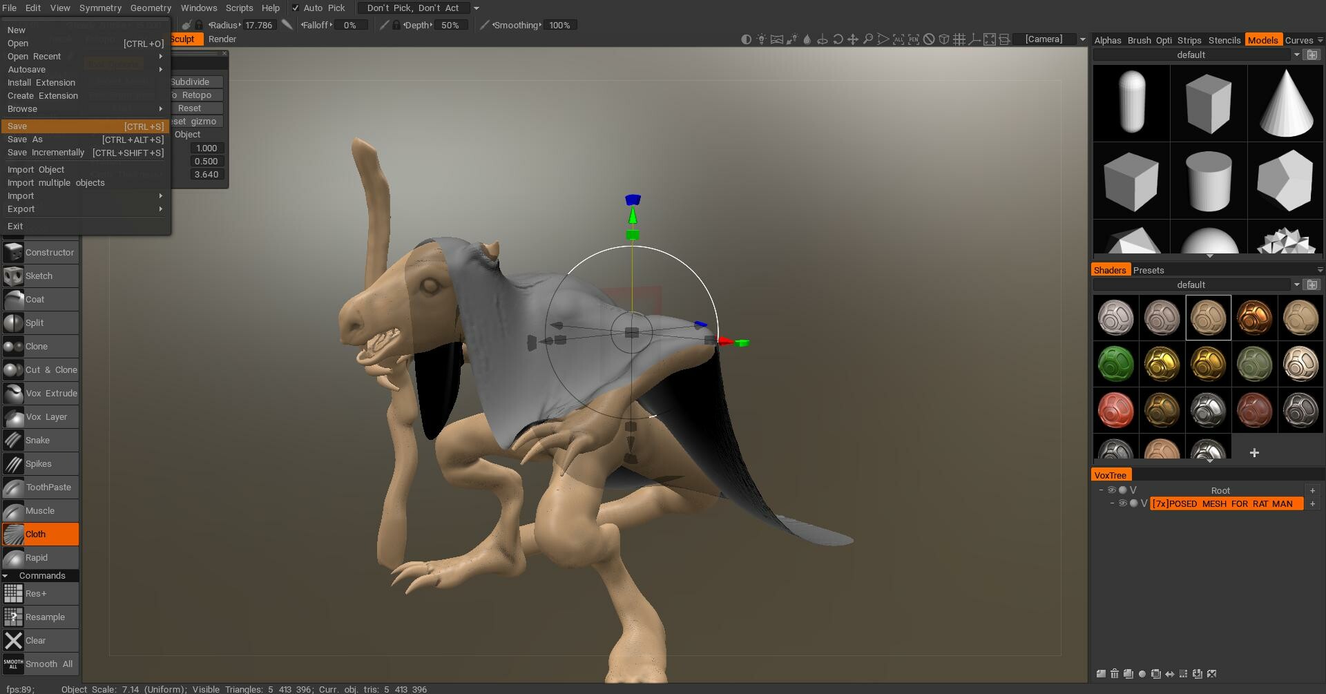 Artstation Rat Man Sculpt Rotation Adam Wheeler